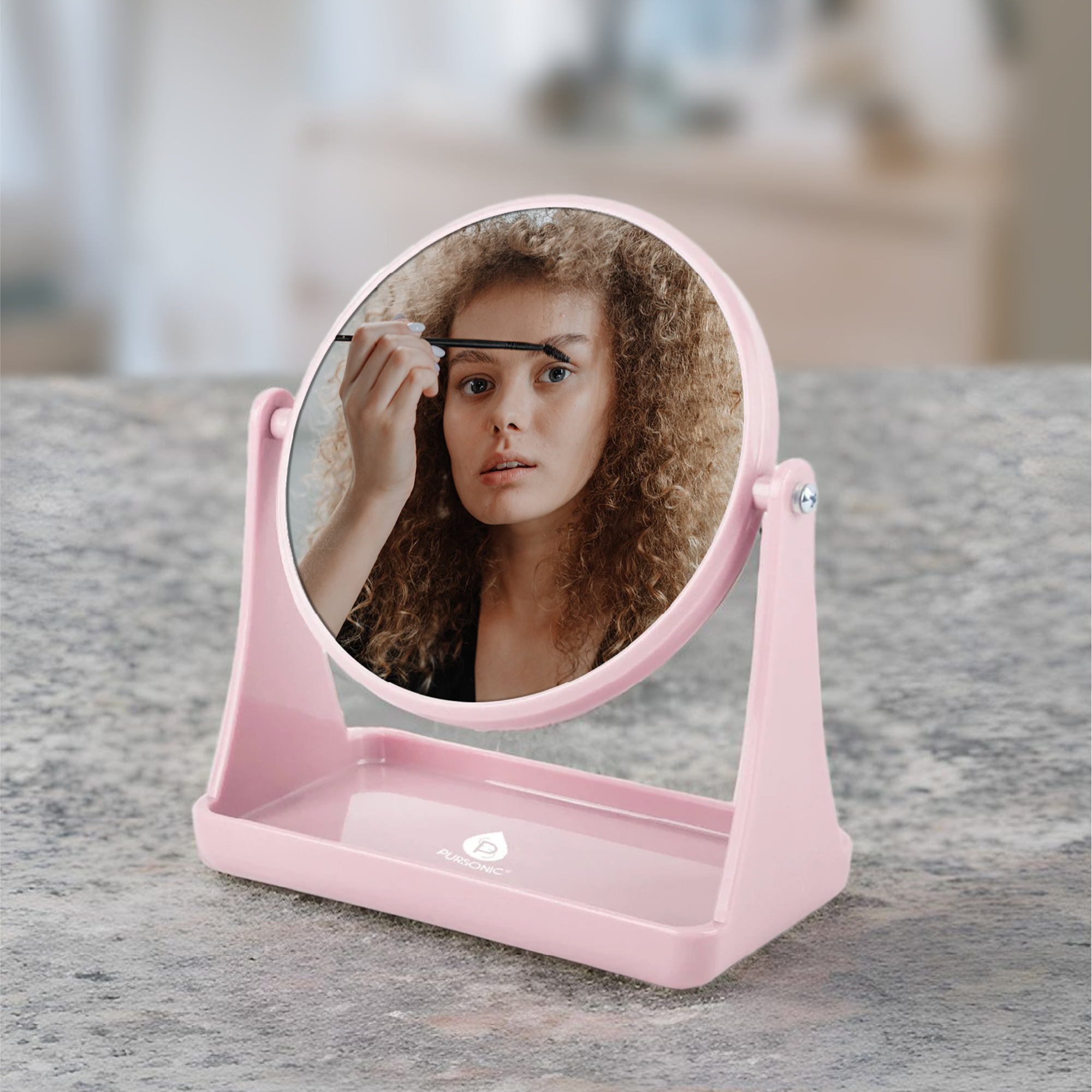 Alt View 1. Pursonic - Dual Side Mirror With Organizer Tray.