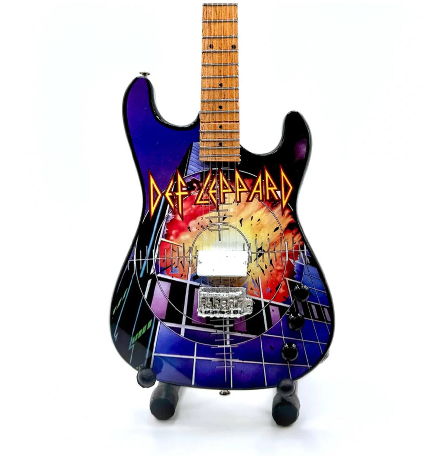 Front. PopMarket - Def Leppard - The Mini Axe - Def Leppard - Pyromania - Mini Guitar Replica Collectible   - COLLECTIBLES - Multicolor.