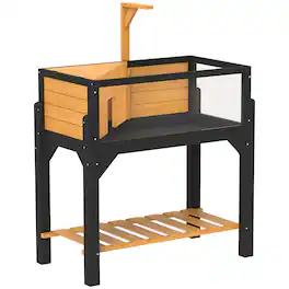Pawhut - Tortoise Habitat with Storage Shelf, Tortoise Enclosure with Clear Windows, Openable Top