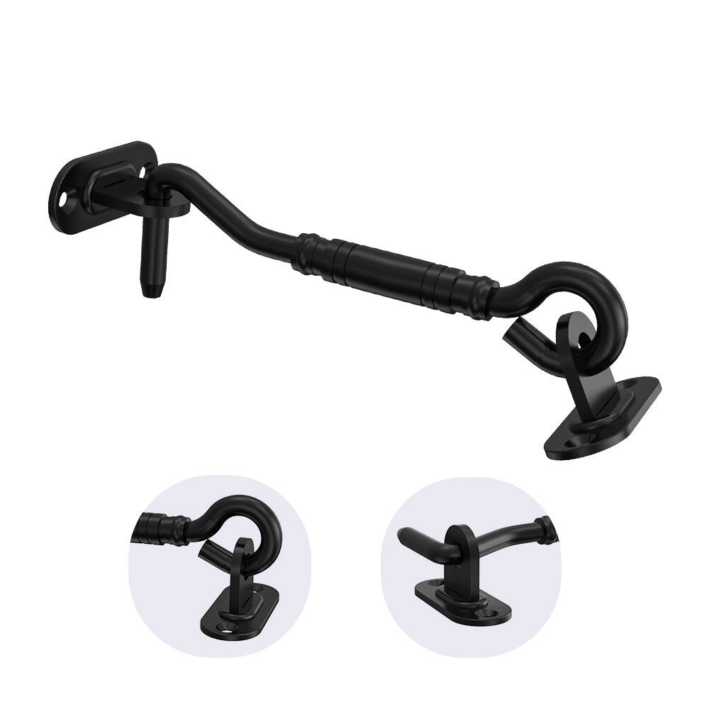 Alt View 3. Boyel Living - 4 in. Black Steel Sliding Barn Door Hook Lock Latch - Black.