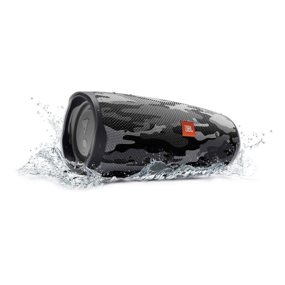 Angle. JBL - Charge 4 - Waterproof Portable Bluetooth Speaker - Black Camo.