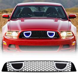 AMERICAN MODIFIED - Mustang Front Upper Grille Fits 2013-2014 Ford Mustang GT V6 - Glossy Black
