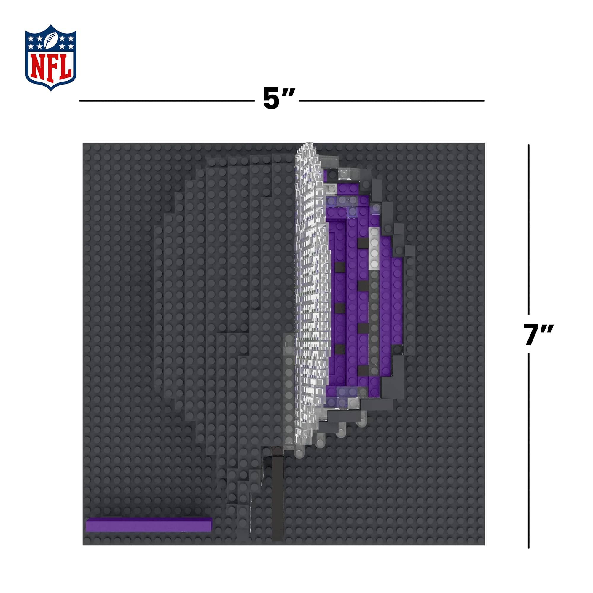 Alt View 10. Forever Collectibles - Minnesota Vikings NFL BRXLZ Mini Stadium 857-Piece Building Block Set - Grey.