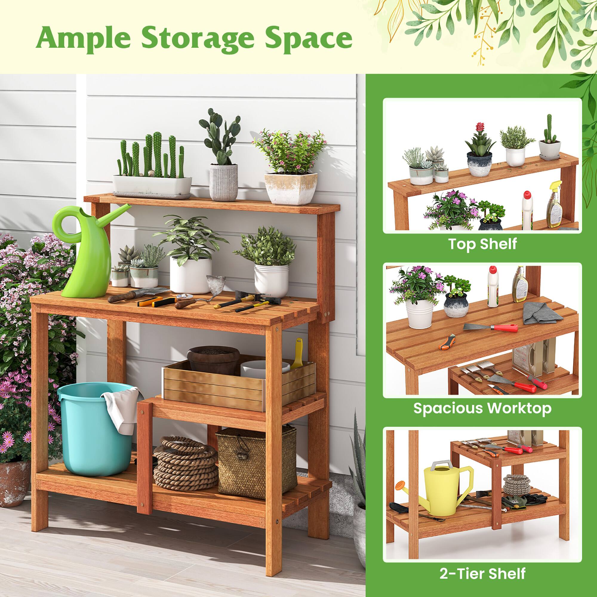 Ample Storage Space  
Top Shelf  
Spacious Worktop  
2-Tier Shelf