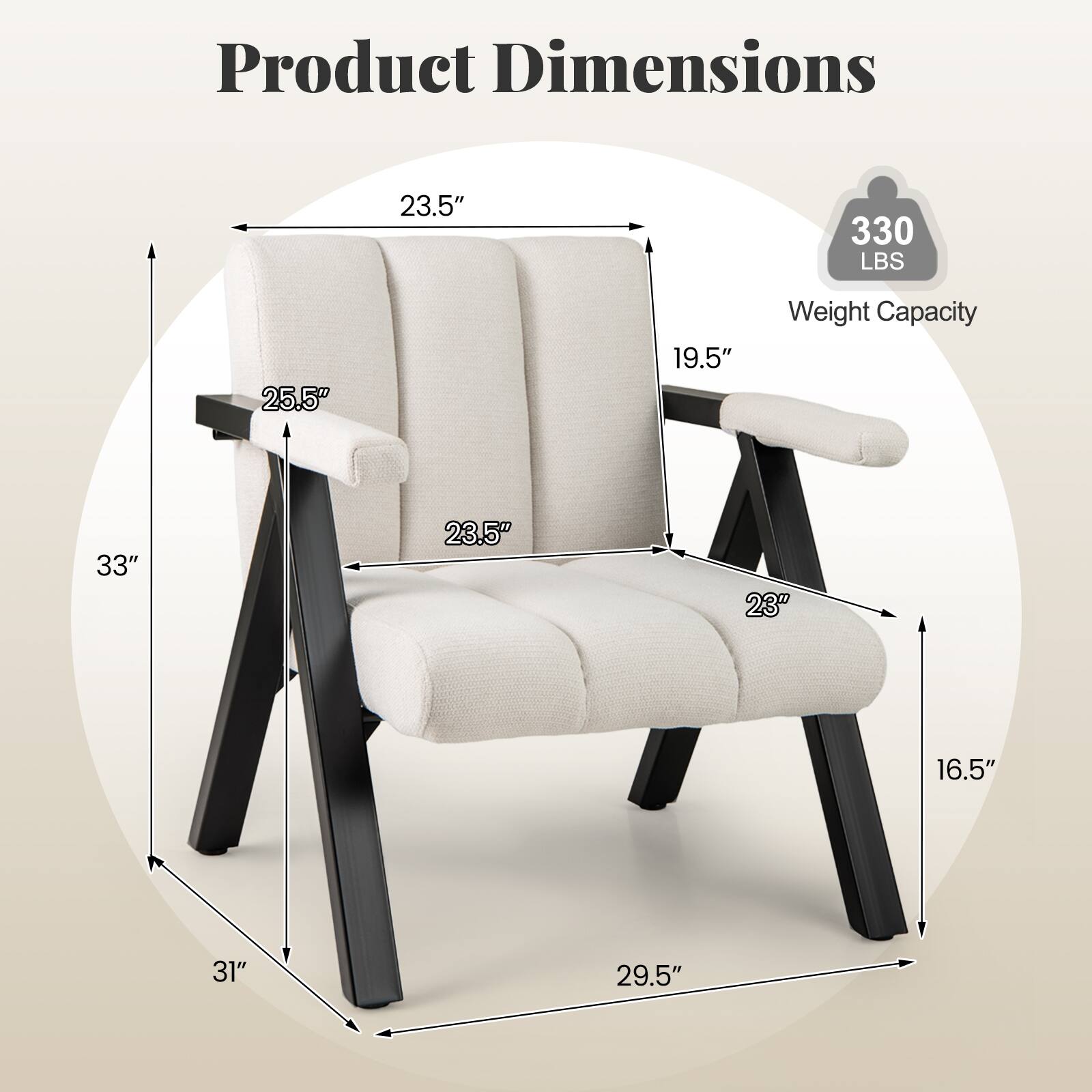 Product Dimensions
- 23.5"
- 330 LBS
- 25.5"
- 19.5"
- 33"
- 23.5"
- 23"
- 16.5"
- 31"
- 29.5"