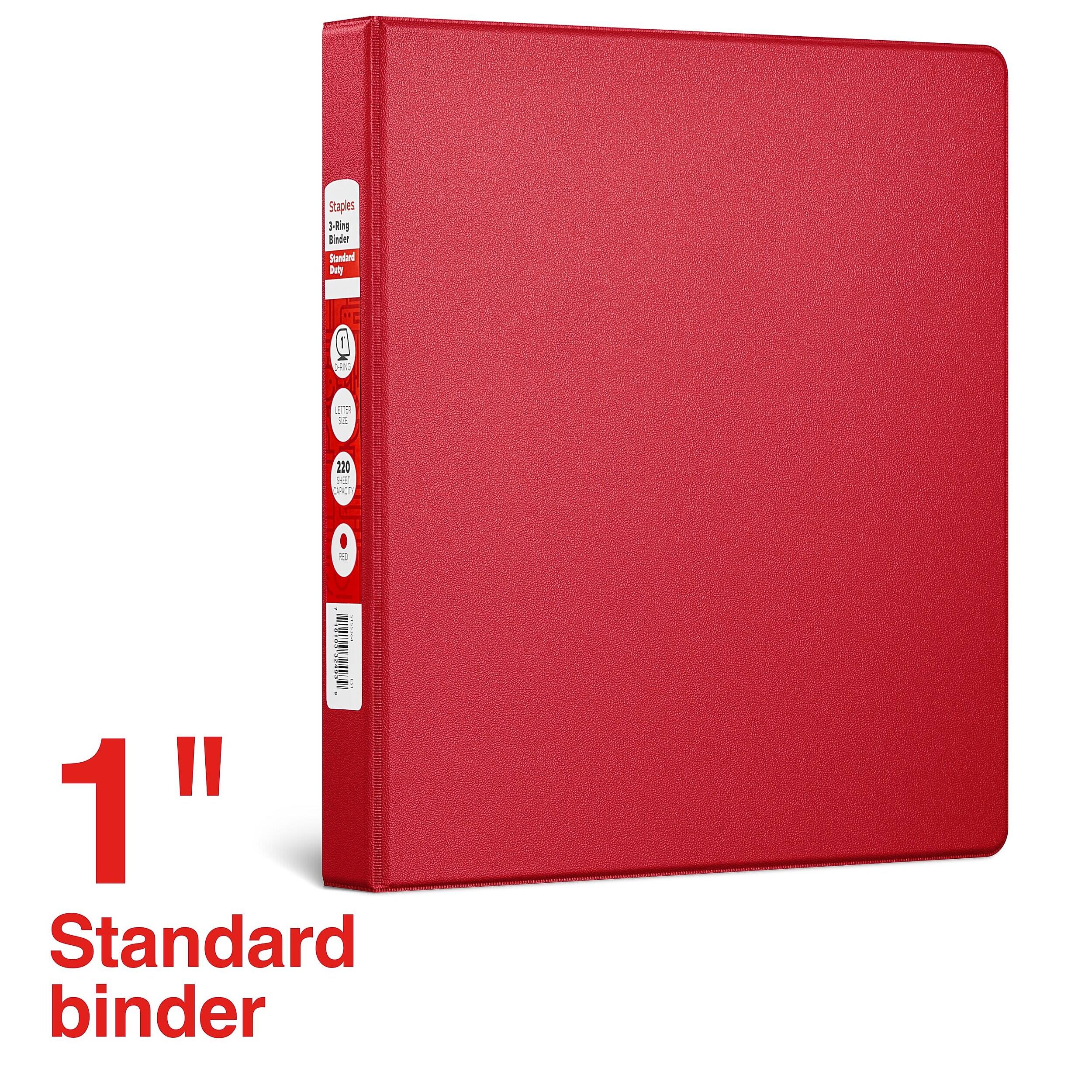 Staples 3-Ring Binder Standard
220
1" Standard binder