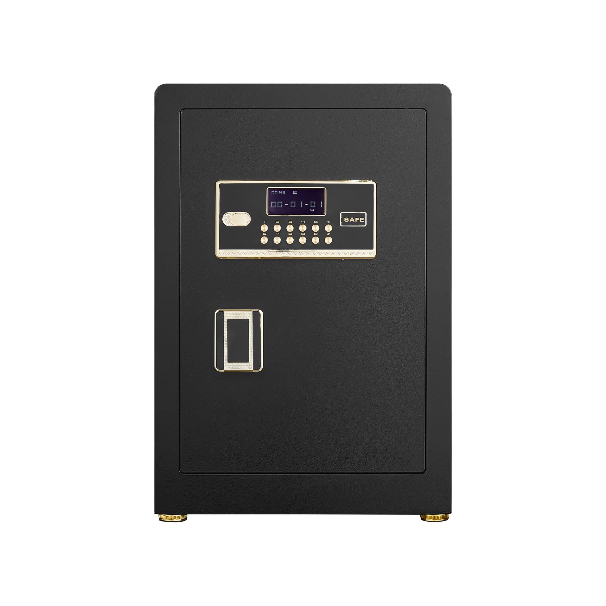 Alt View 4. Ecooso - Digital Safe Box, Alloy Steel Security Safe with Keypad, Smart Alert, Mute Mode for Home Office Valuables - Black.
