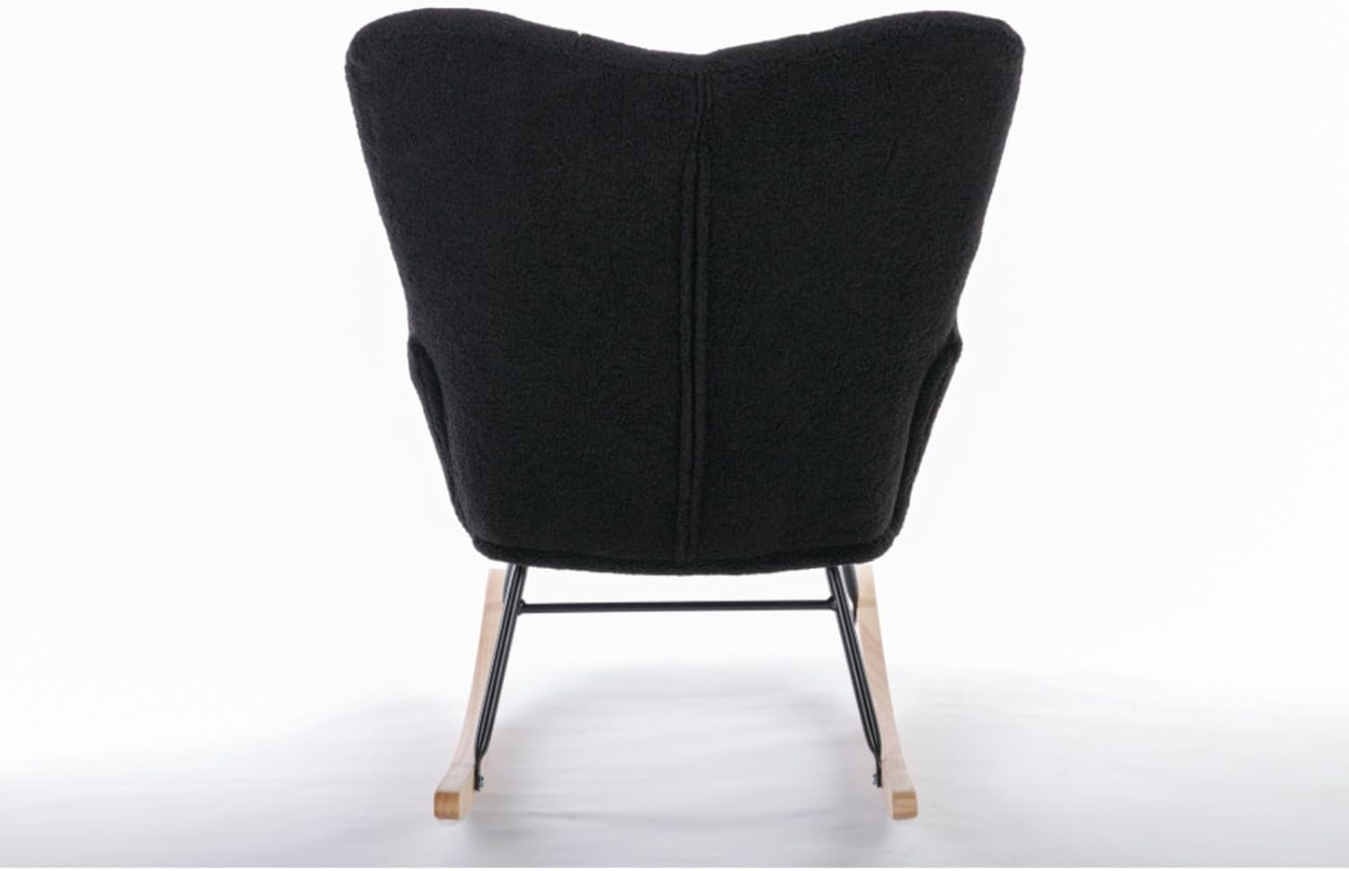 Alt View 8. Trinkets Crazed - Teddy Fabric Rocking Gilder Nursery Chair For Living Room Indoor - Black.