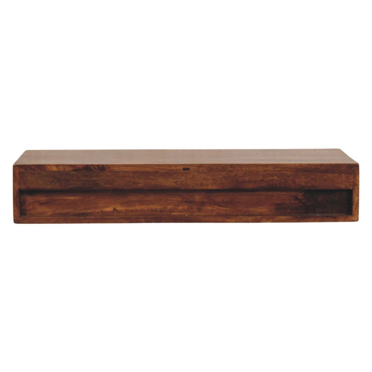 Alt View 6. Artisan Furniture - Artisan Furniture Solid Wood Lunar 2 Drawer Chestnut Wall Mounted Console, 2 Drawers, Dark Brown - Dark Brown.