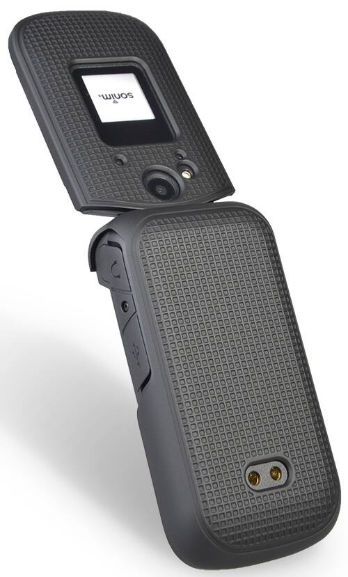 Alt View 3. Nakedcellphone - Hard Case for Sonim XP3 Flip Phone (XP3800) - Black.