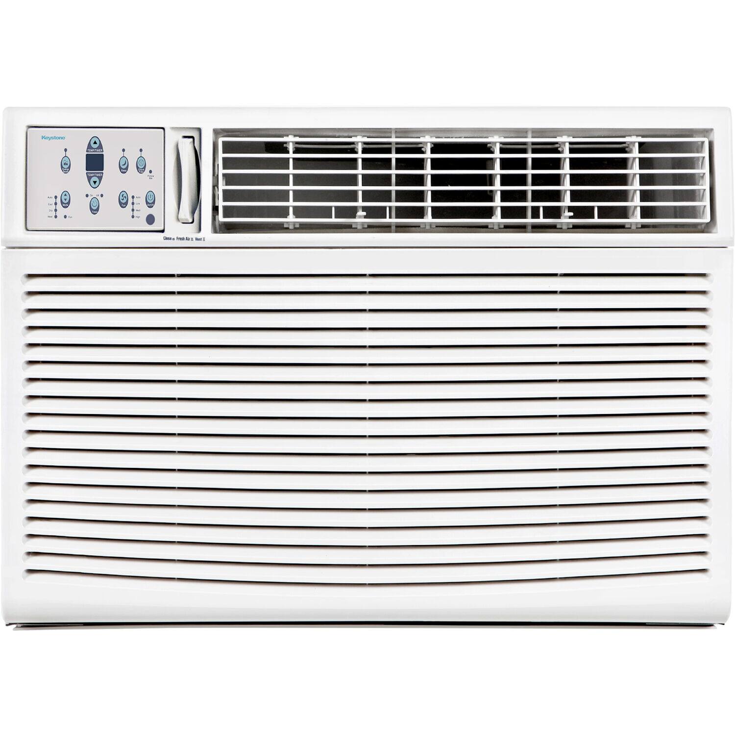 Front. Keystone - Keystone 23,200/22,900 BTU 230V Window Air Conditioner with 16,000 BTU Supplemental Heat Function - White.