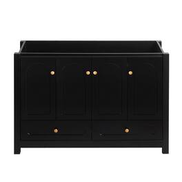 Boyel Living - 48Inch Bathroom Vanity 4 Sliding Doors 2 Drawers Ample Storage No Ceramic Basin - Black