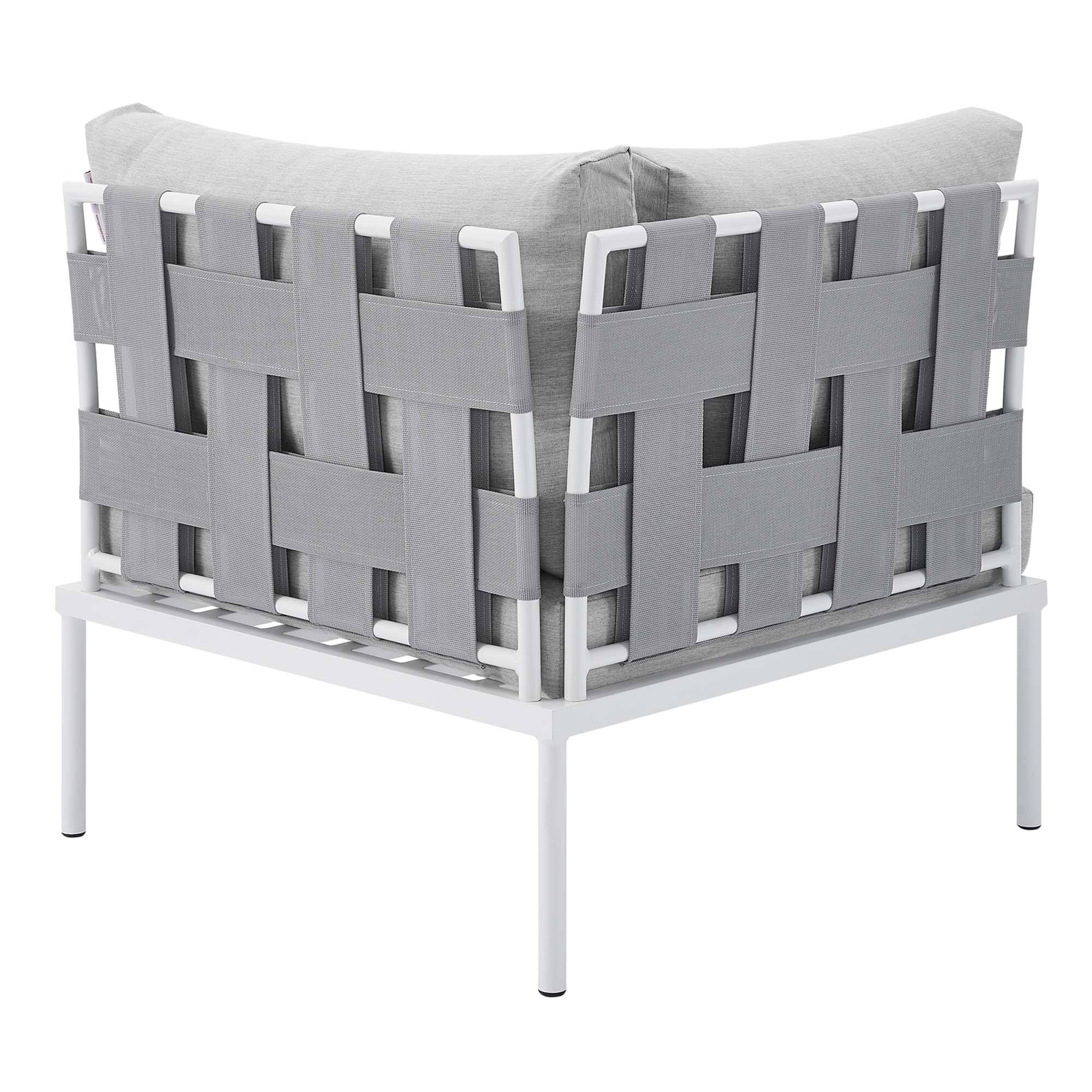 Alt View 2. Modway - Harmony Sunbrella® Outdoor Aluminum Corner Chair by Modway - Gray Gray.