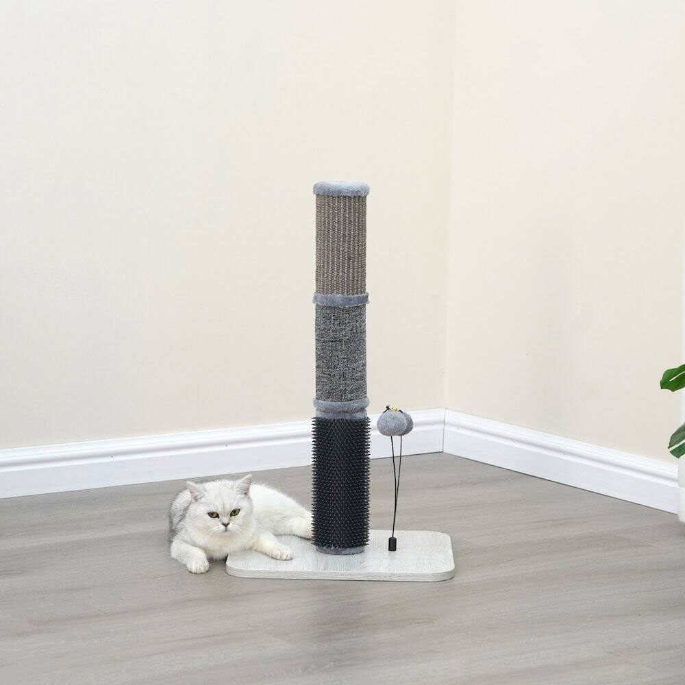 Alt View 1. PetPals - Urbane Grey Multi-Activity Scratching Post - Gray.