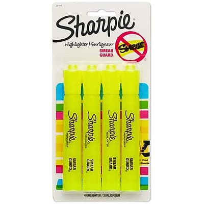 Sharpie - Tank Highlighter, Chisel Tip, Fluorescent Yellow, 4/Pack (25164) price history on PriceWatchPro