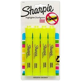 Sharpie - Tank Highlighter, Chisel Tip, 4/Pack - Fluorescent Yellow