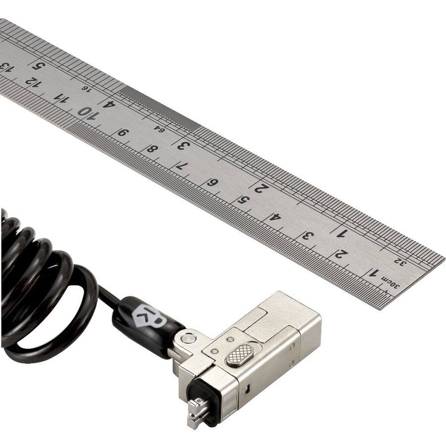 Alt View 3. Kensington - Kensington Slim NanoSaver 2.0 Portable Keyed Laptop Lock - 5.91 ft Cable - Portable - Keyed Lock - Silver - Carbon.