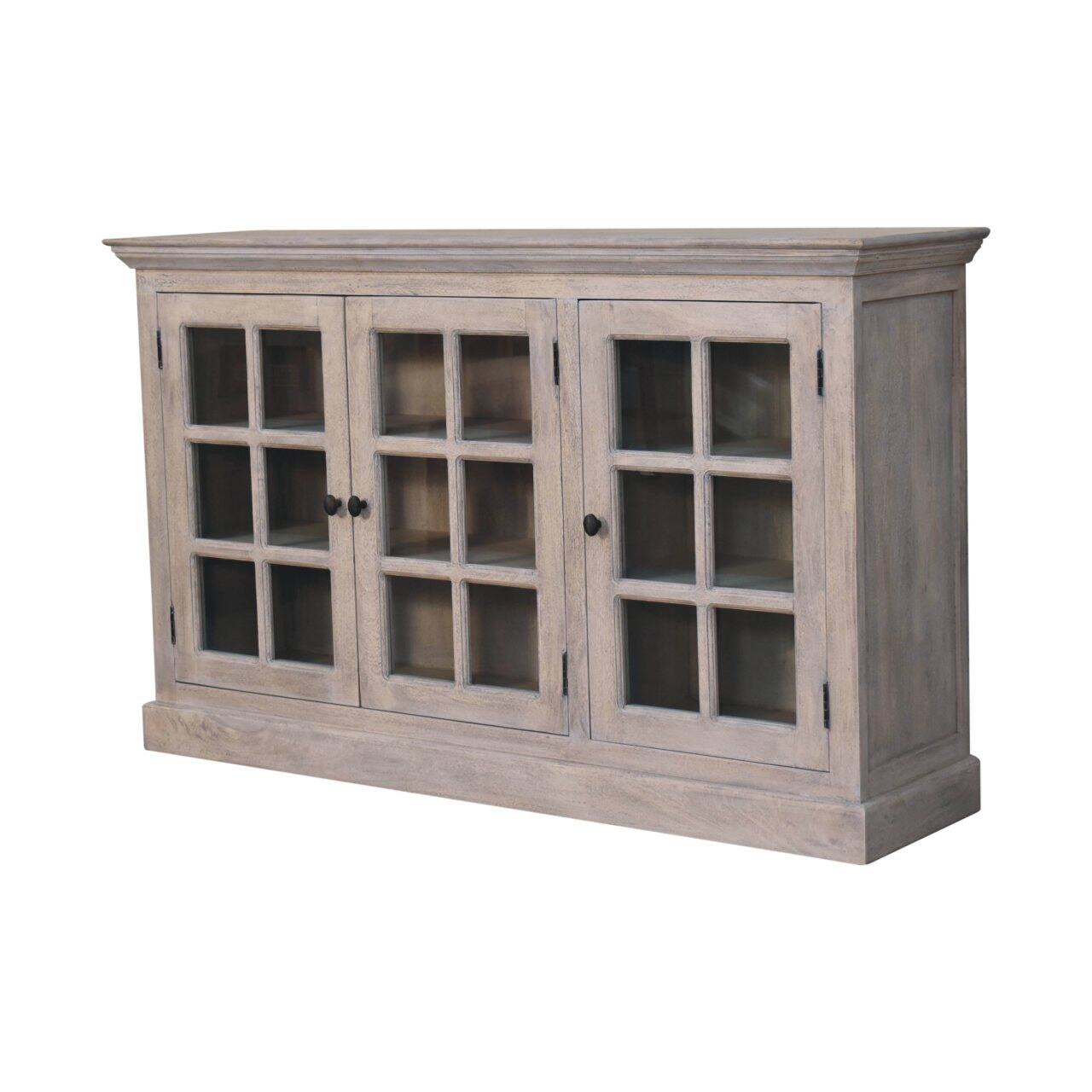 Left. Artisan Furniture - Artisan Furniture Solid Wood Stone Wash Triple Glazed Cabinet - stone wash.