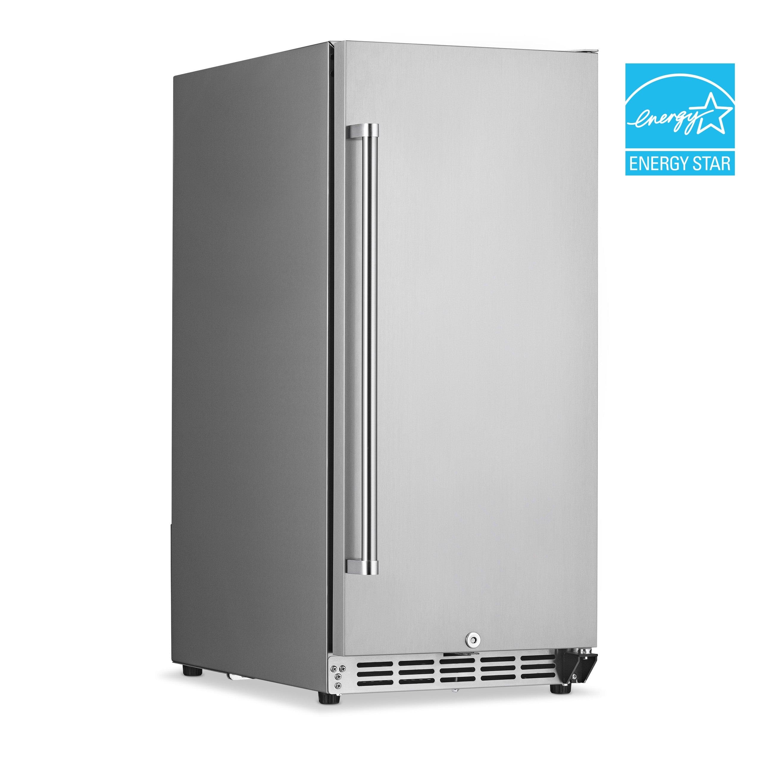 NewAir - 90-Can Built-In Commercial Grade Wine and Beverage Cooler with Weatherproof Design for Indoor or Outdoor Use - Stainless Steel