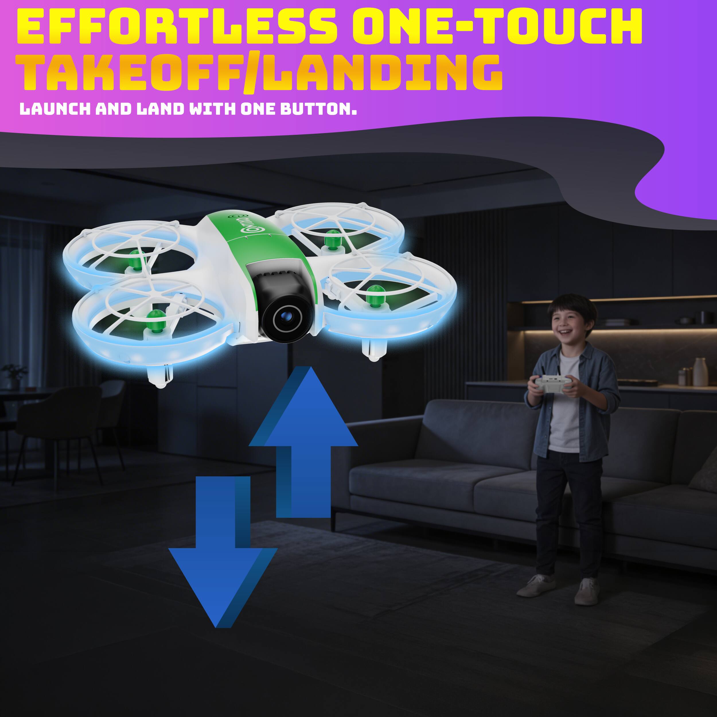 EFFORTLESS ONE-TOUCH TAKEOFF/LANDING  
LAUNCH AND LAND WITH ONE BUTTON.