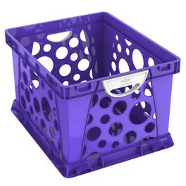 Storex - Premium File Crate with Handles, Classroom Purple