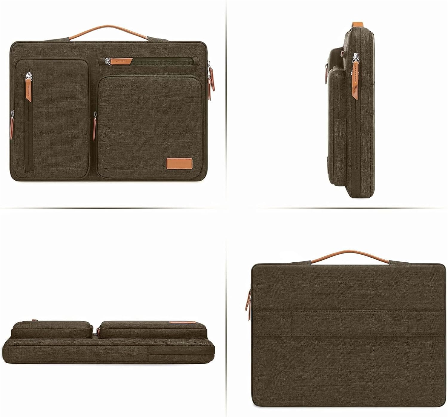 Alt View 1. mosiso - 360 Protective Laptop Handbag Sleeve 17-17.3 inch for Dell HP Lenovo Asus Acer Alienware - Carob Brown.