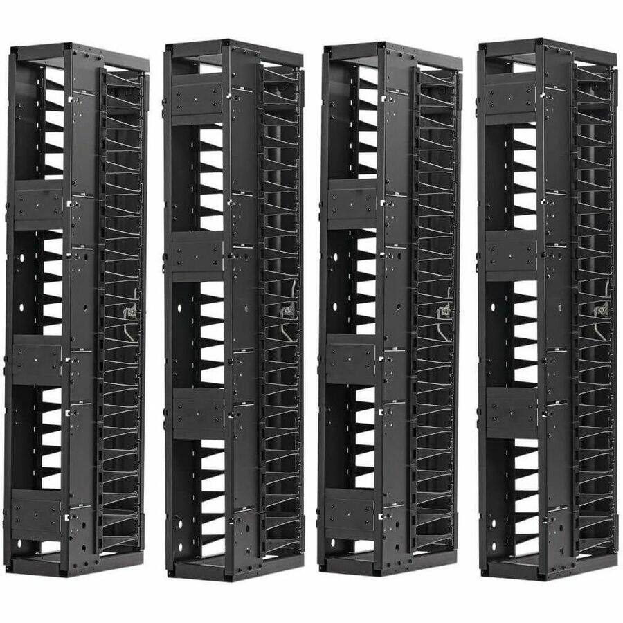 Alt View 3. Tripp Lite - Eaton Tripp Lite Series High-Capacity Vertical Cable Manager - Deep Double Finger Duct with Cover, Double Sided, 6 in. - Black.