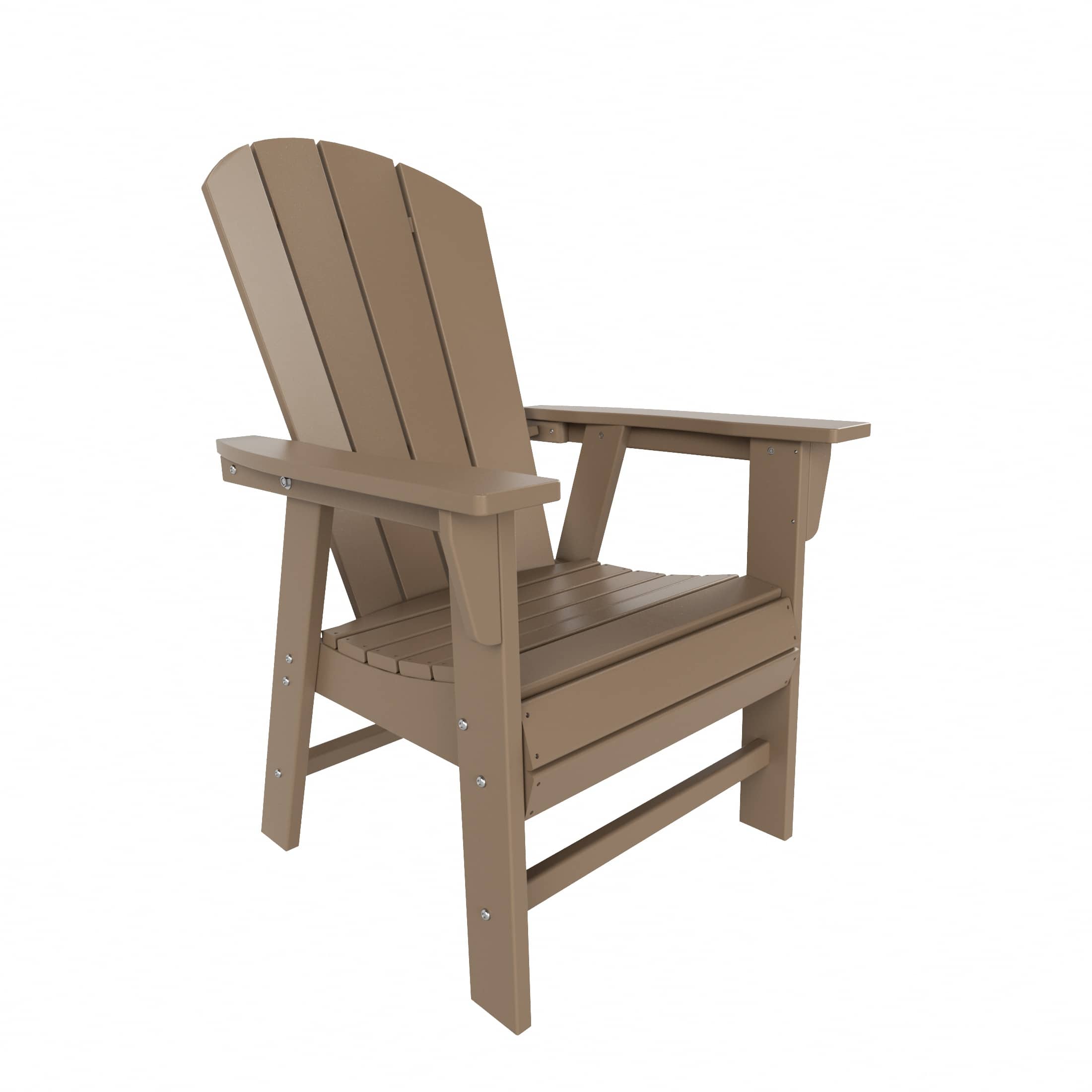 WestinTrends - Malibu Outdoor Patio HDPE Plastic Adirondack Dining Chair - Weathered Wood price history on PriceWatchPro