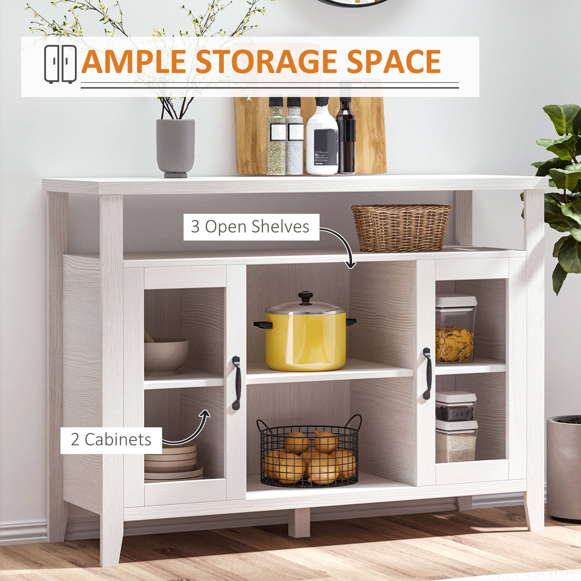 AMPLE STORAGE SPACE

3 Open Shelves

2 Cabinets