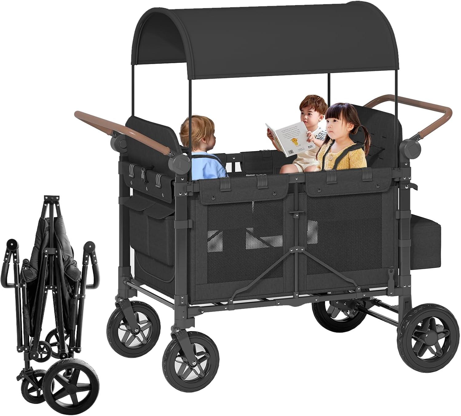 Circus Cirle - 4 Seater Foldable Stroller Wagon with Storage Bags