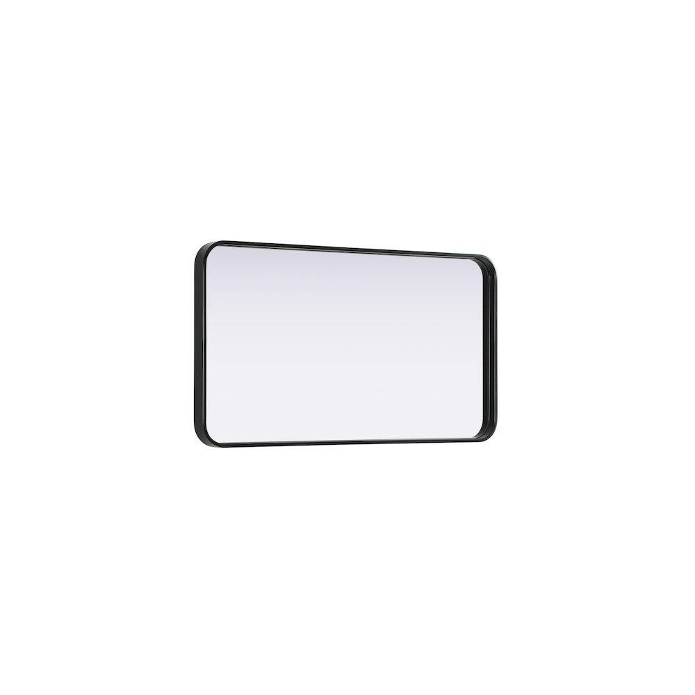 Alt View 1. Elegant Decor - Contour Metal Rectangle Mirror 20x36 in Black - Black.