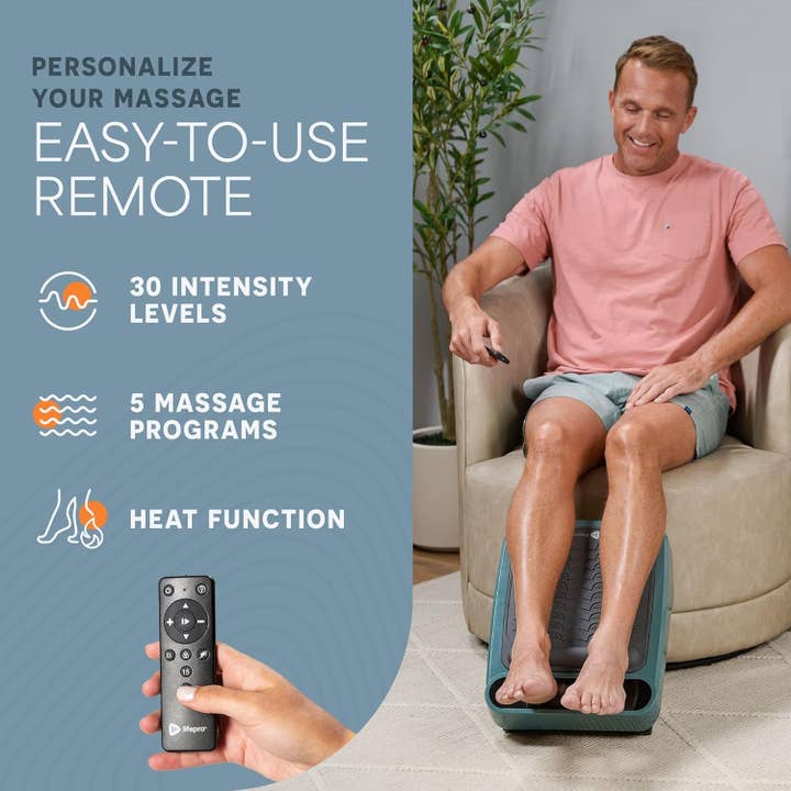 PERSONALIZE YOUR MASSAGE  
EASY-TO-USE REMOTE  
30 INTENSITY LEVELS  
5 MASSAGE PROGRAMS  
HEAT FUNCTION