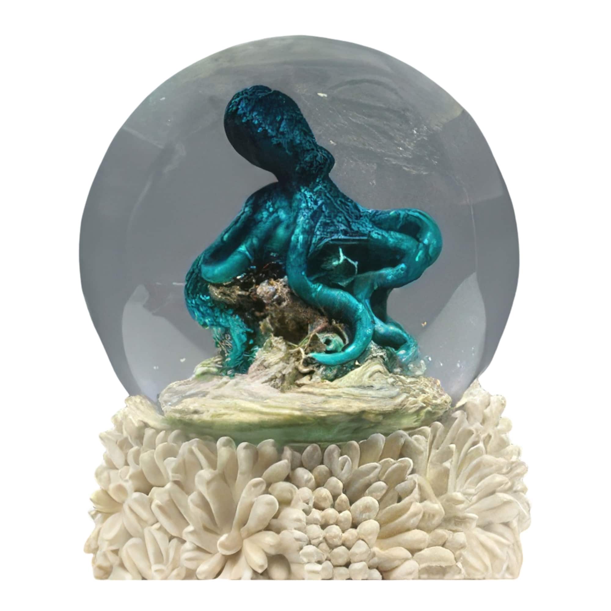 FC Design - 3"H Octopus Snow Globe Computer Desk Tabletop Decoration - Multi-Color