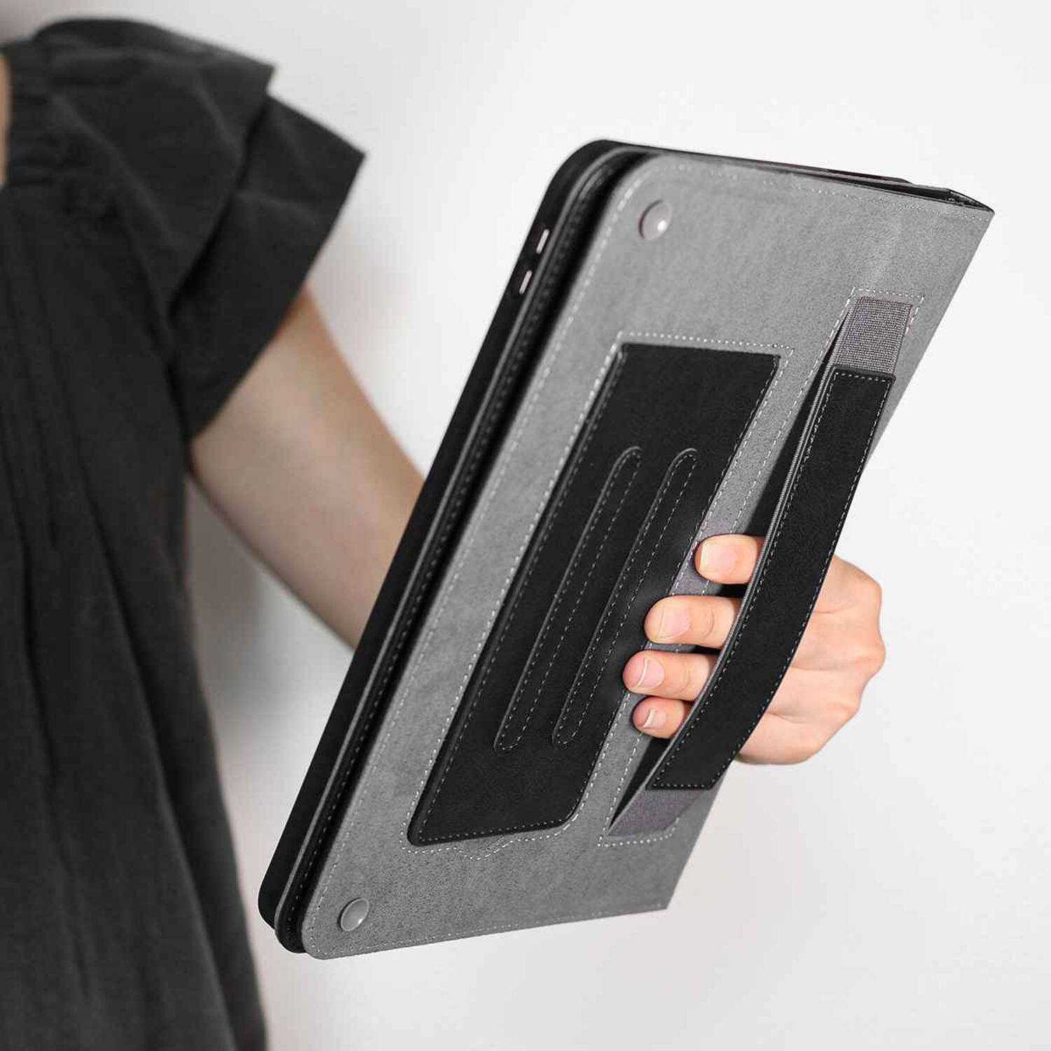Alt View 4. Dteck - Retro PU Leather Folio Case for Apple iPad (A16) 11" 2025/iPad 10th Generation 2022,Shockproof Flip Kickstand Cover - Black.