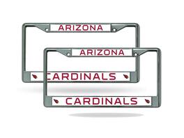 Rico Industries - Arizona Cardinals Chrome Metal (2) License Plate Frame Set - Multi