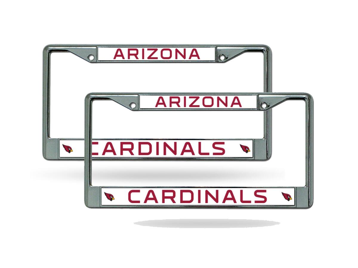 Arizona Cardinals Chrome Metal (2) License Plate Frame Set