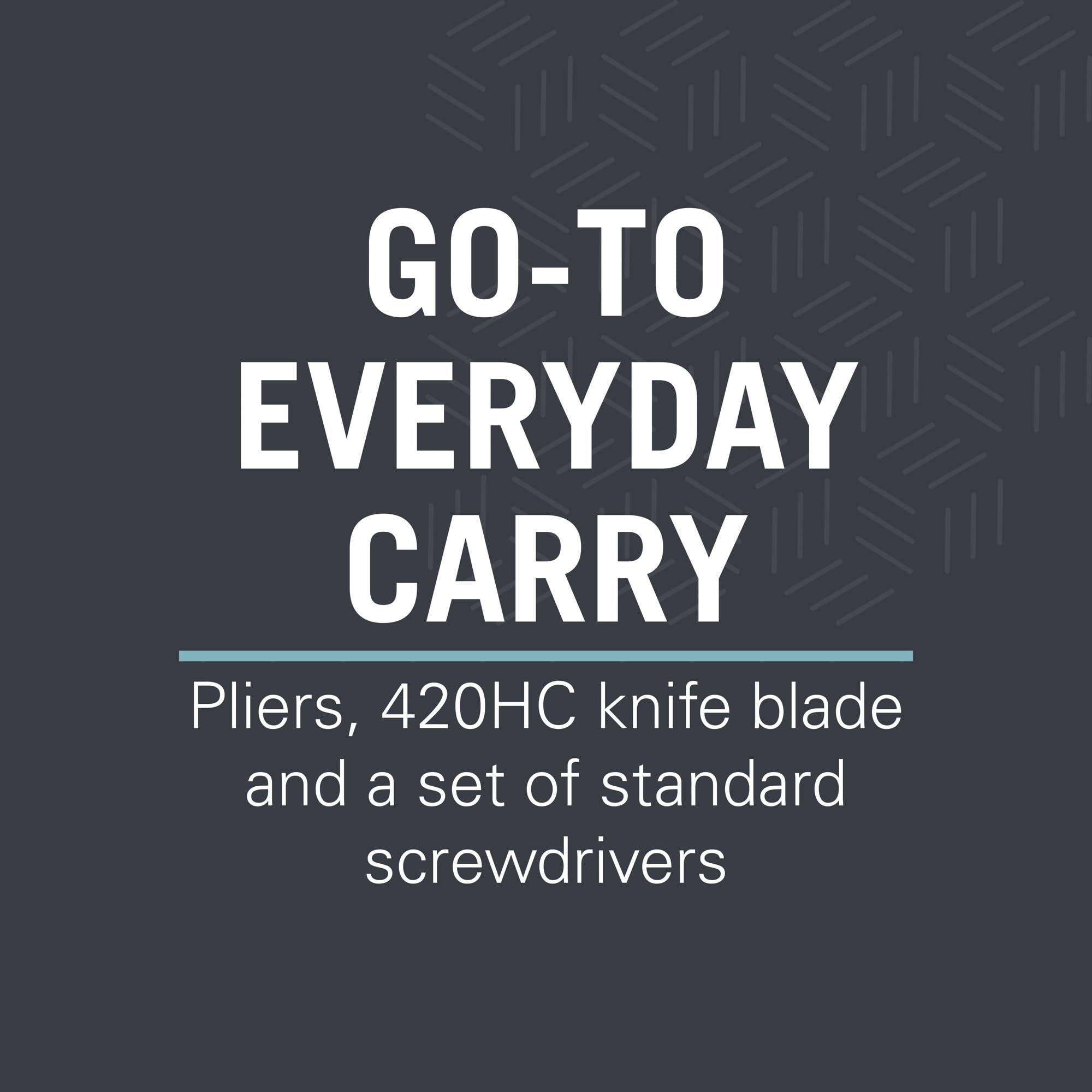 GO-TO EVERYDAY CARRY

Pliers, 420HC knife blade and a set of standard screwdrivers