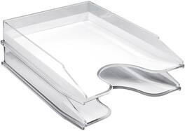 Sorbus - Letter Tray Organizer, Stackable Acrylic Paper Tray, Desk Table File Holder, 2 Level - Clear