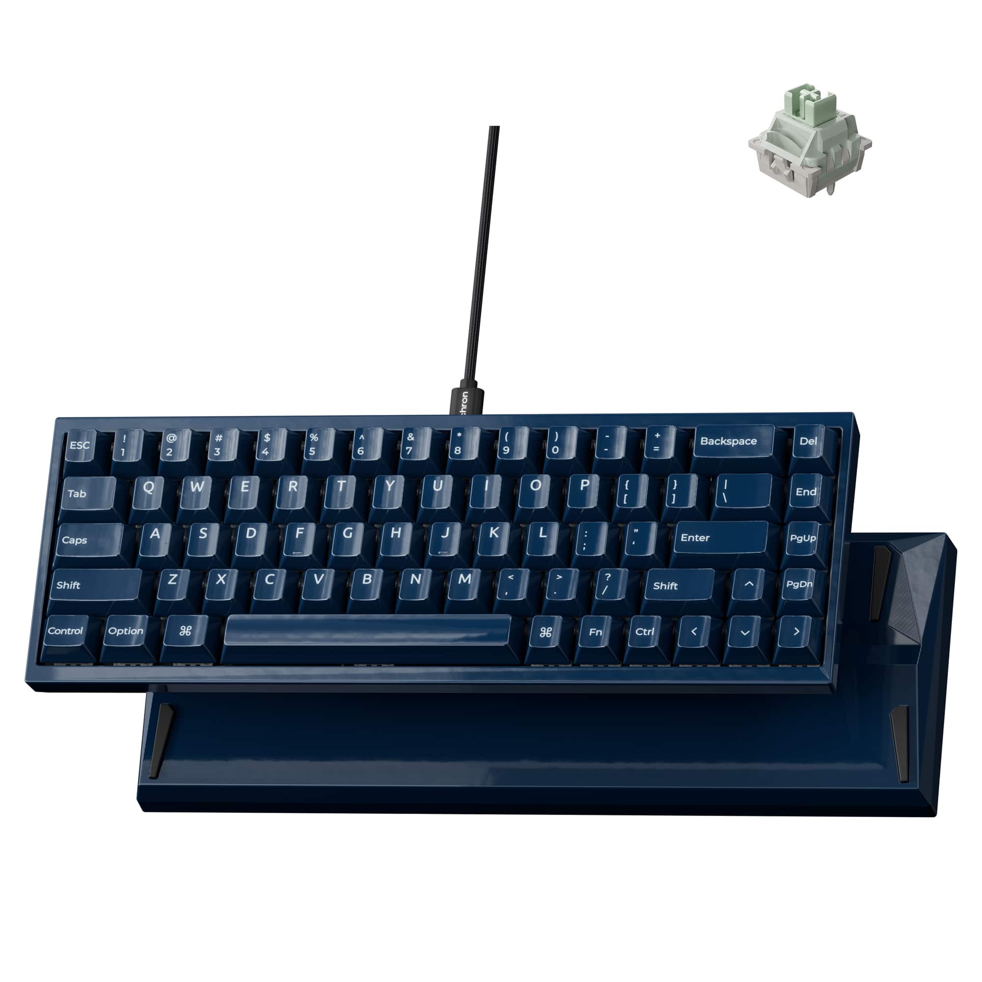 ESC
! 1
@ 2
# 3
$ 4
% 5
^ 6
& 7
* 8
( 9
) 0
- _
= +
Backspace
Del
Tab
Q
W
E
R
T
Y
U
I
O
P
| [
| ]
| \
End
Caps
A
S
D
F
G
H
J
K
L
; :
' "
Enter
PgUp
Shift
Z
X
C
V
B
N
M
, <
. >
/ ?
Shift
PgDn
Control
Option
98
Fn
Ctrl