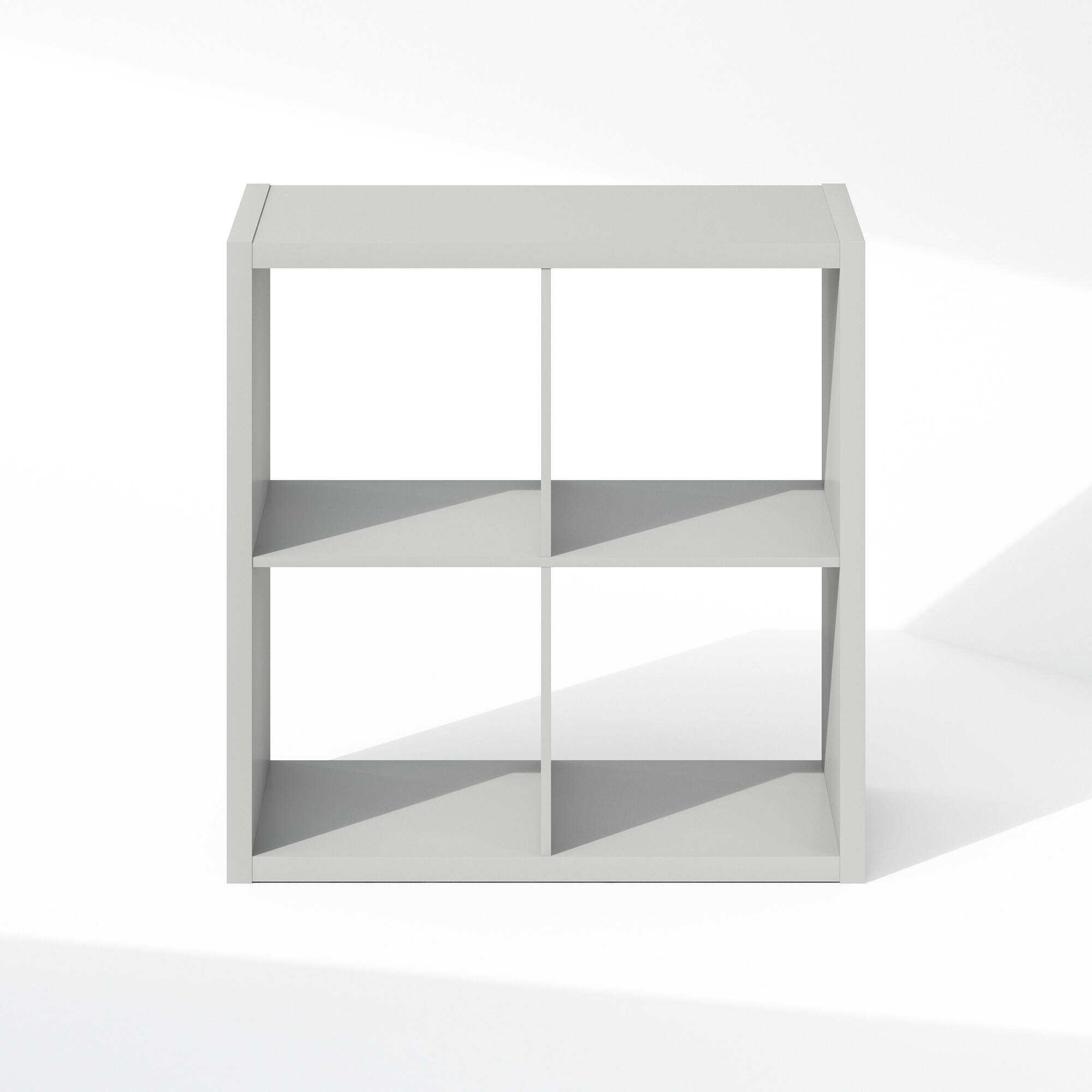 Alt View 2. Furinno - Cubic Open Back Multipurpose Clothing & Closet Storage Organizer Shelf, 4-Cube - Light Grey.