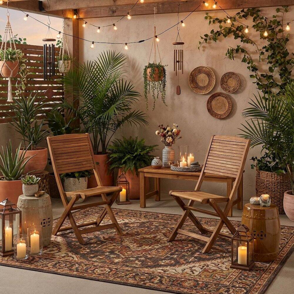 Alt View 1. Outdoor Escape - Oil-Finish Wooden Outdoor Patio Chair Set of 2 - Durable Finish - Brown.