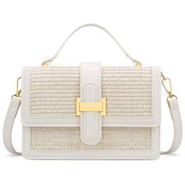 Fabibe - Top Handle Straw Crossbody Bags For Women Summer Purses And Handbags Shoulder Clutch Beach Bag - A-white