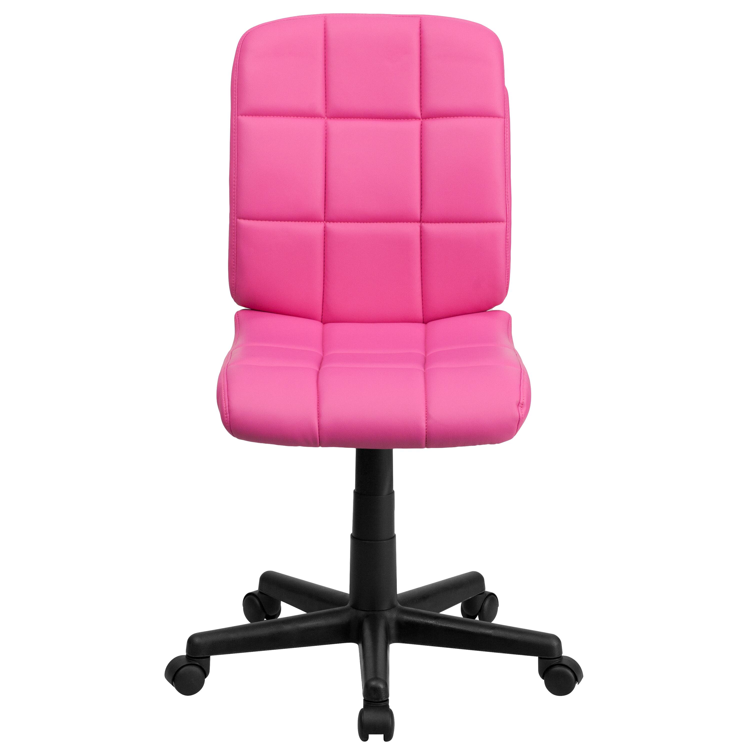 Emma + Oliver Mid Back Quilted Vinyl Swivel Task Office Chair Pink ...