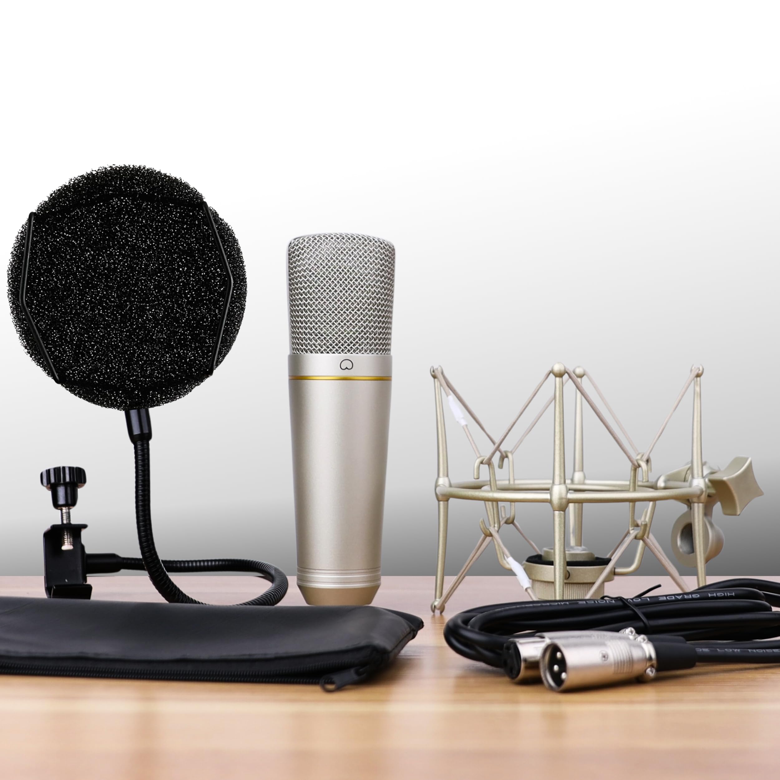 Alt View 4. Reds Spade - Ma studio condenser microphone diaphragm capsule including hydro pop filter metal shock mount xlr cable and - Default.