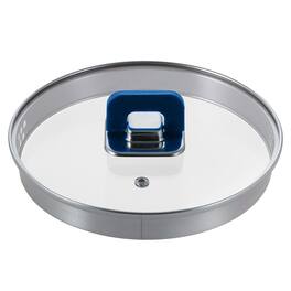 NutriChef - Lid For Saucepan Pot - Non-Stick Stylish Kitchen Cookware with Foldable Knob, PFOA Free - Blue