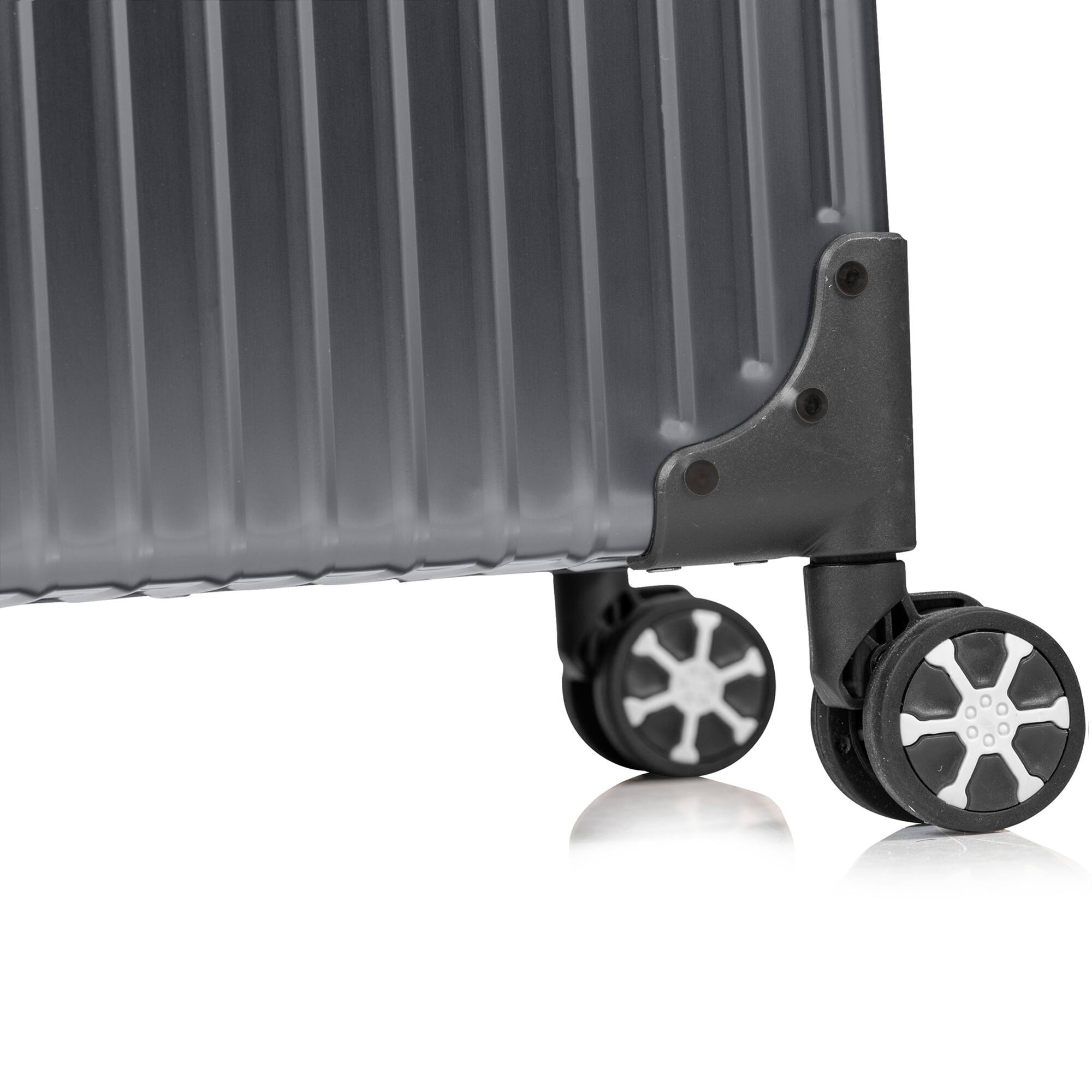 Alt View 1. Champs - Elite Aluminum Collection Large Luggage Case - Grey.