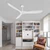 Front. Domanki - Large Ceiling Fan, Flush Ceiling Fans without Lights, Reversible DC Motor 6-Speed, 3 Blades Modern Wood Ceiling Fans - 70 inch.