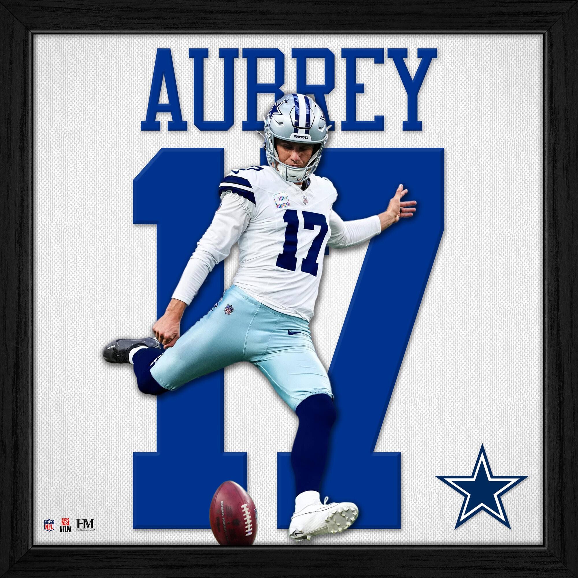 Brandon Aubrey Dallas Cowboys 13" x 13" Impact Jersey Framed Photo