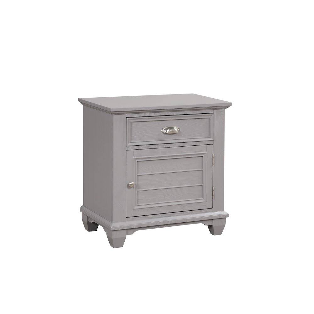 Front. New Classic Furniture - Jamestown Wood 1-Drawer Nightstand - Gray.