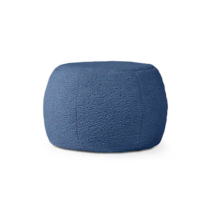 Front. Jaxx - Jaxx Ellis Ottoman Shearling Faux-Lamb Plush Pouf for Modern Interior Design, Small, Cloud - Cloud.